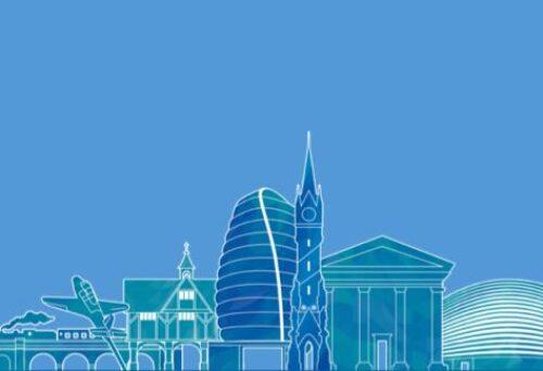 Dark blue placeholder Events and News image