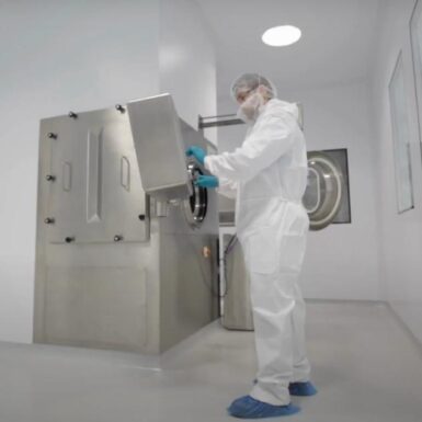 Man working in lab at Charnwood Campus