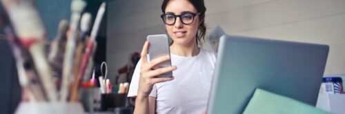 Woman looking at phone