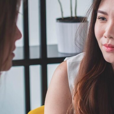 Two women in conversation