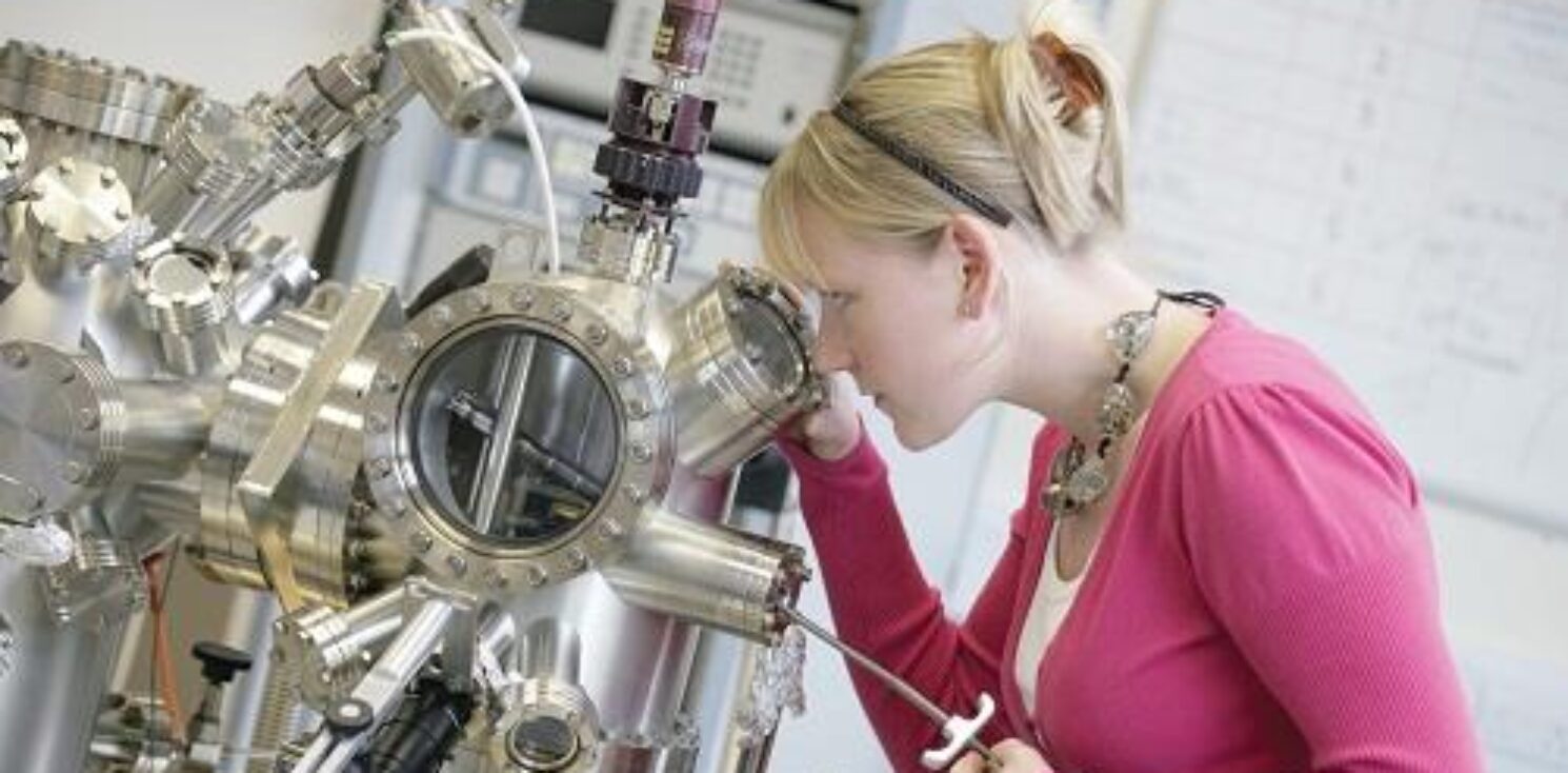 Life Sciences Lady with microscope