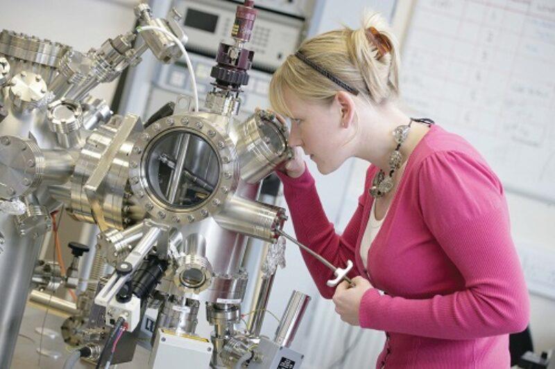 Life Sciences Lady with microscope